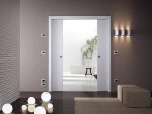 Soggiorno con porta scorrevole