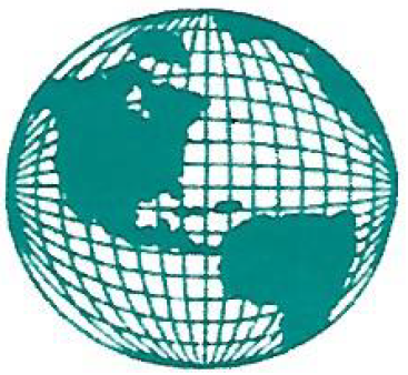 A drawing of a globe with a checkered pattern on it.