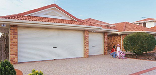 white garage door
