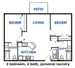 Sorrento Apartments 2-Bed 2-Bath