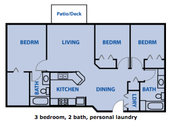 Sorrento Apartments 3-Bed 2-Bath
