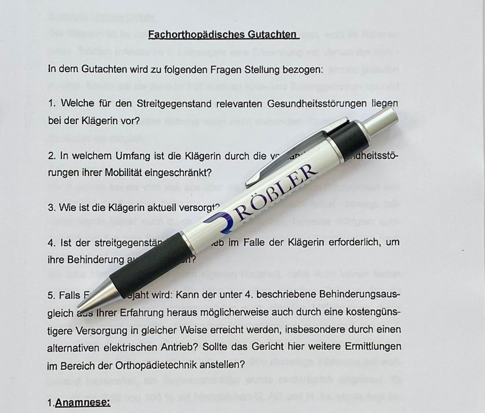 Fachorthopädisches Gutachten