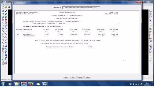 lss earthworks volumes report