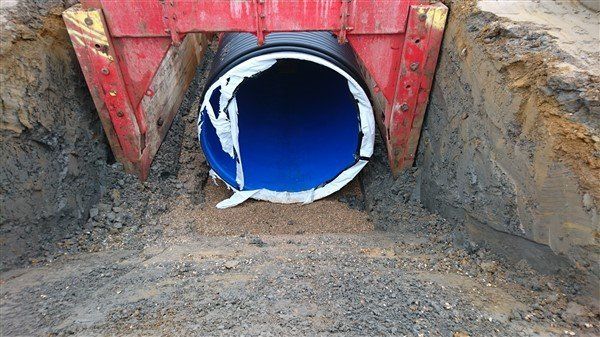 berewood rising main gravity sewer polypipe storage tanks