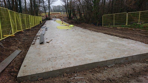 root protection road concreted