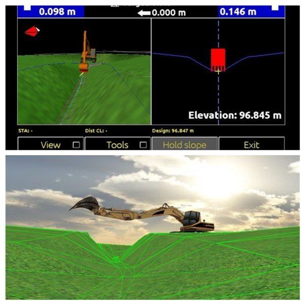 leica icon topcon 3dmc ditch simulation