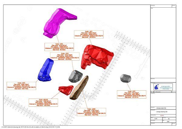 stockpiles on site plan