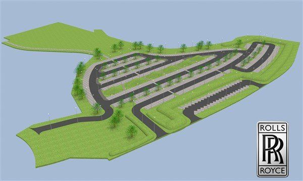 3d view of rolls royce car park down with 3d smax