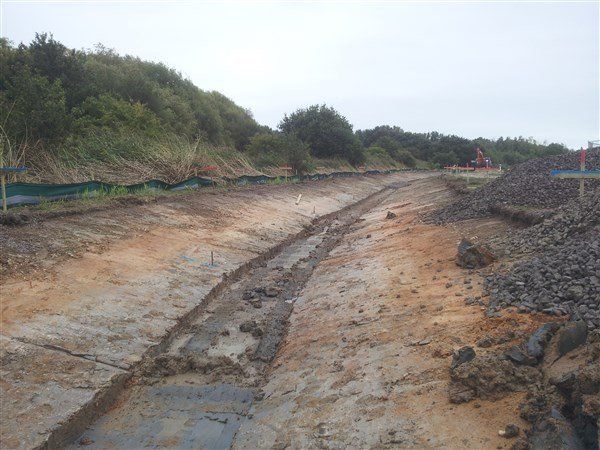 channel through swale portsmouth golf course machine control