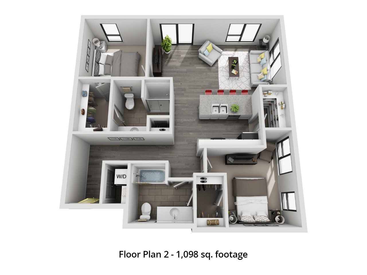 2 Bedroom Floor Plan