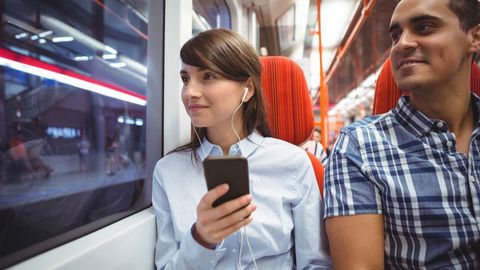 couple on train