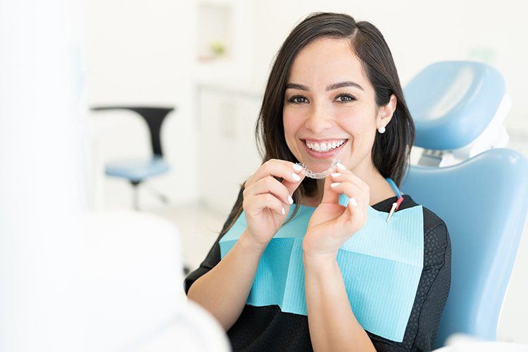 Patient with Clear Aligner — Liberty, MO — Triplett Dental Patient with Clear Aligner — Liberty, MO — Triplett Dental