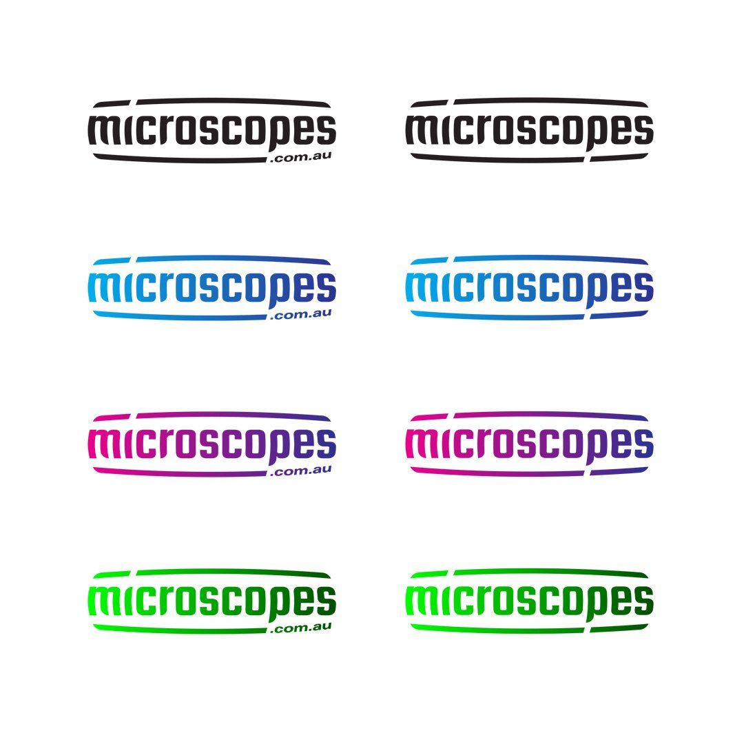 A set of logos for microscopes in different colors