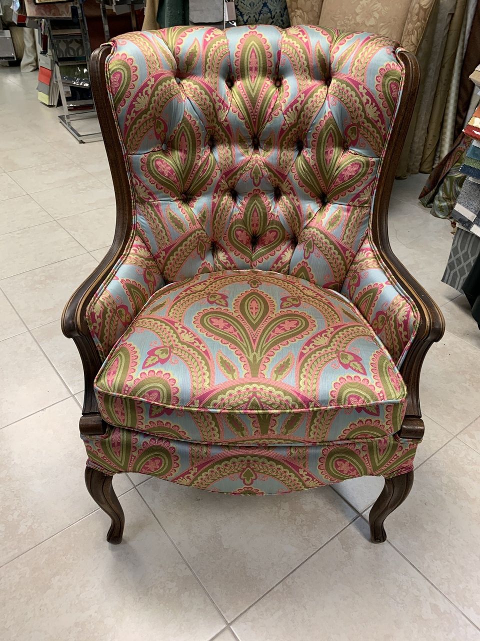 Wooden Feet Teal Blue Velvet Upholstery —  Pompano Beach, FL — Anthony Interiors
