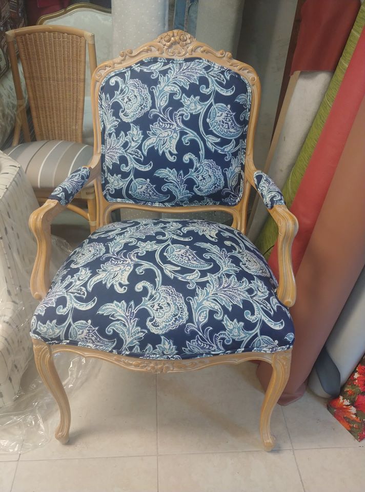 Antique Floral Armchair — Pompano Beach, FL — Anthony Interiors