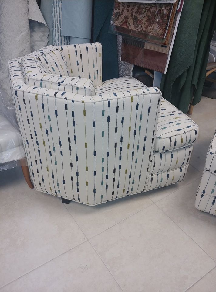 Side View of A Dotted White Armchair — Pompano Beach, FL — Anthony Interiors