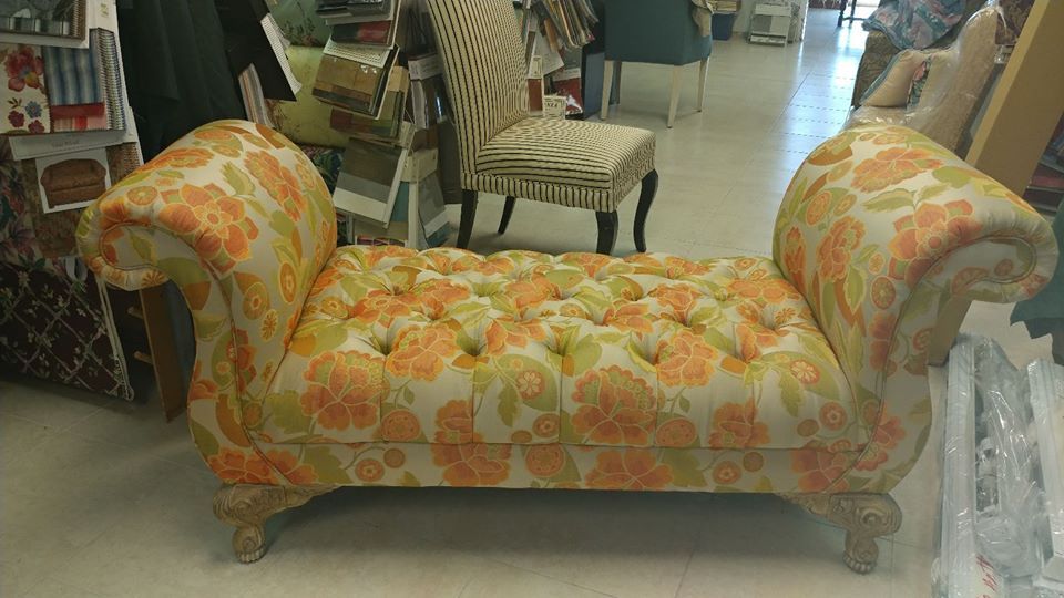 Orange Floral Sofa — Pompano Beach, FL — Anthony Interiors