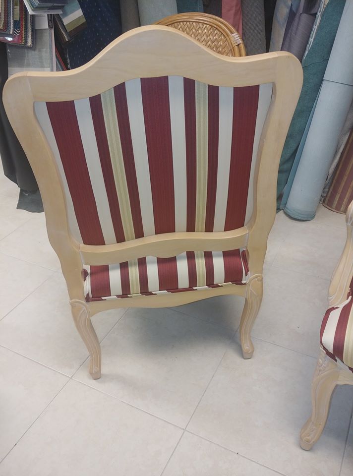 Back View of Armchair With Stripe Design — Pompano Beach, FL — Anthony Interiors