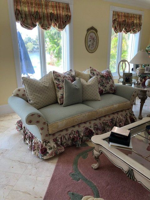 Cream Swags with Drapery Panels — Pompano Beach, FL — Anthony Interiors