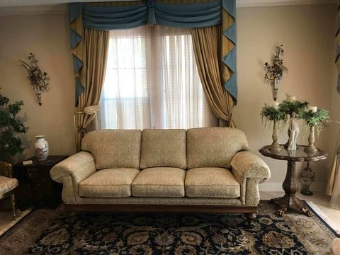 Gold And Blue Custom Draperies — Pompano Beach, FL — Anthony Interiors Gold And Blue Custom Draperies — Pompano Beach, FL — Anthony Interiors