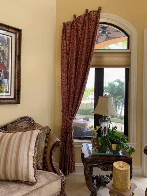 Red Valence Design — Pompano Beach, FL — Anthony Interiors Red Valence Design — Pompano Beach, FL — Anthony Interiors