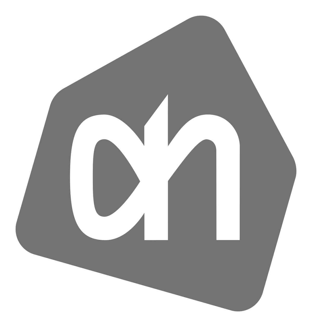 Grijs logo met gestileerde witte kleine letters
