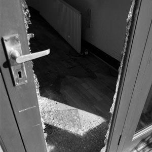 door broke open