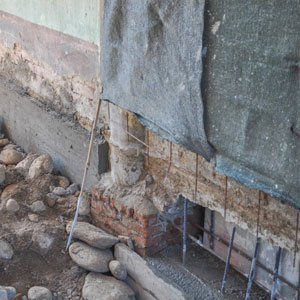 damaged building while constructing