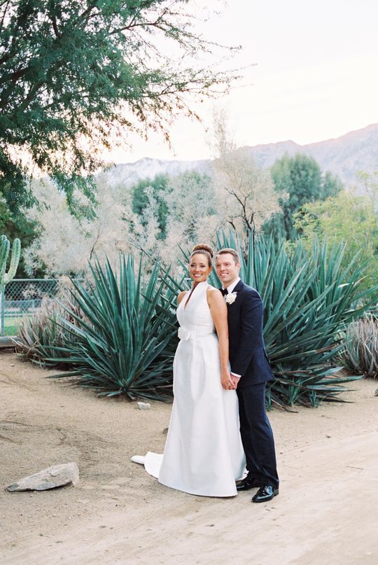 wedding photo of couple outside