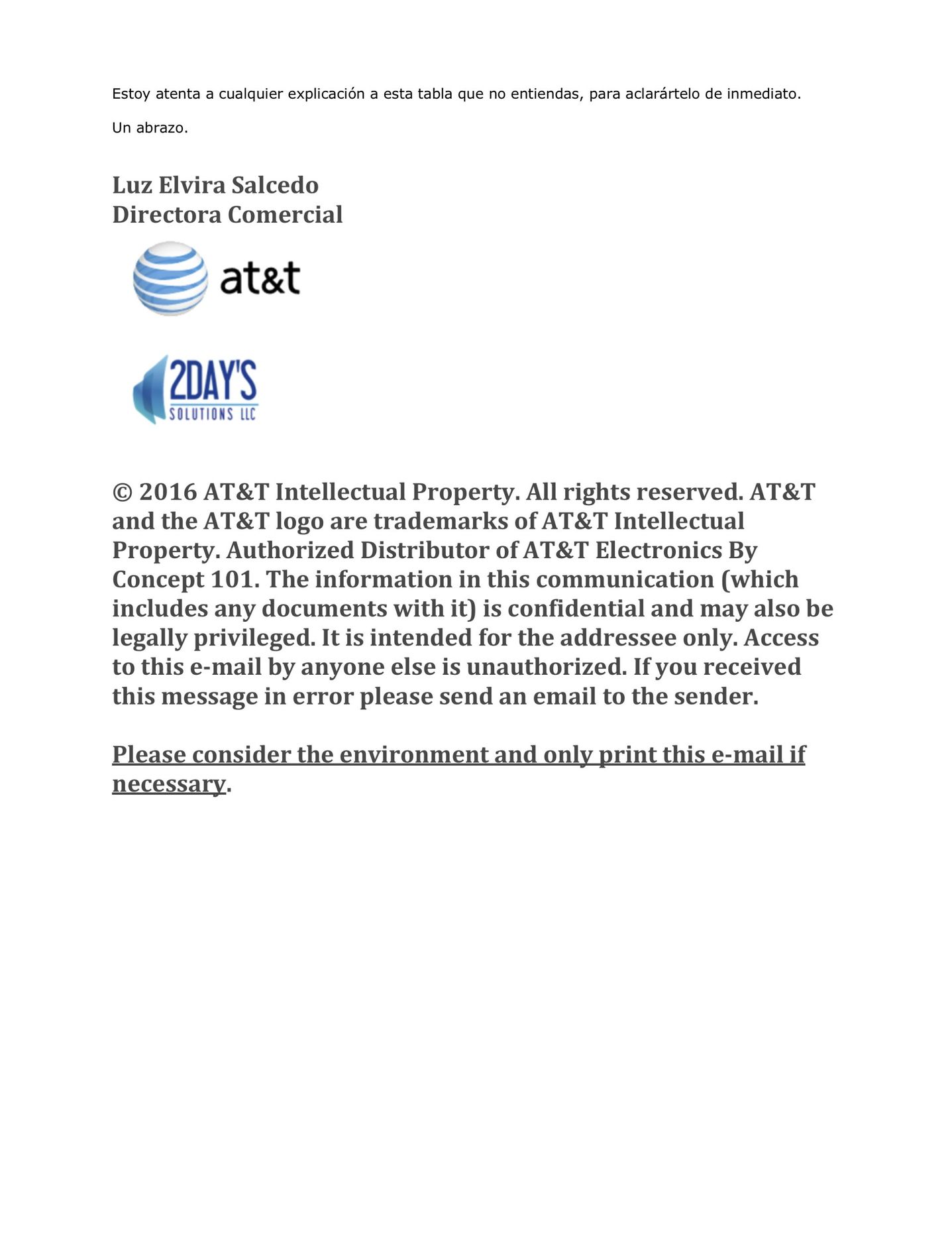 Page 2 of email from Luz Elvira Escobar de Salcedo to Puerto Rico Victim