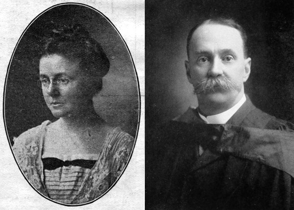 Doctor Helen MacMurchy and Doctor Charles K. Clarke were two prominent Ontario eugenicists responsible for sending many people considered to be disabled to the institution in Orillia. The image on the left shows Dr. MacMurchy, a thin woman with round glasses, and the image on the right shows Dr. Clarke, a round-faced man with a bushy gray mustache. Doctor Helen MacMurchy and Doctor Charles K. Clarke were two prominent Ontario eugenicists responsible for sending many people considered to be disabled to the institution in Orillia. The image on the left shows Dr. MacMurchy, a thin woman with round glasses, and the image on the right shows Dr. Clarke, a round-faced man with a bushy gray mustache.