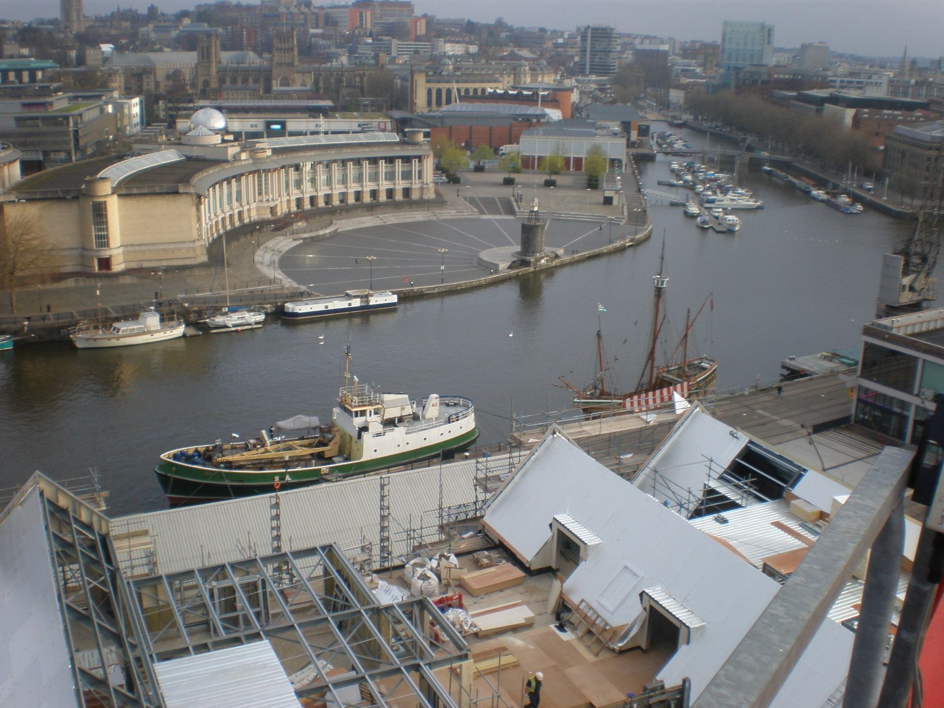 aerial view of the building roofing