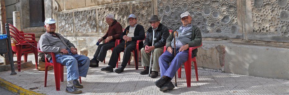 Old men of Tabena passing the day