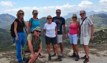 Walking group at Coll de Rates