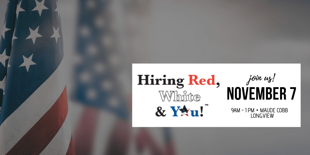 A sign that says hiring red white and you on it