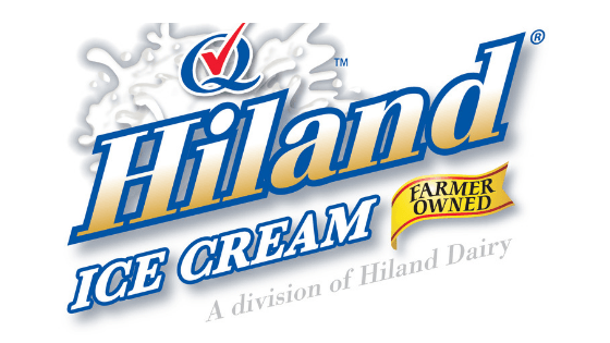 A logo for hiland ice cream a division of hiland dairy