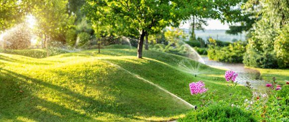 Landscape with sprinklers — Omaha, NE — Ground Control Irrigation