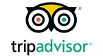 Tripadvisor-logo met uilenogen in zwarte, witte en groene tekst op een lichte achtergrond.