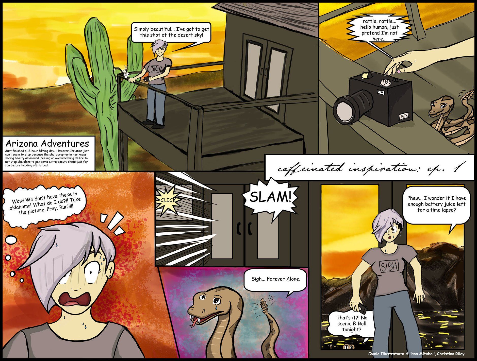 arizona rattle snakes cactus comic book