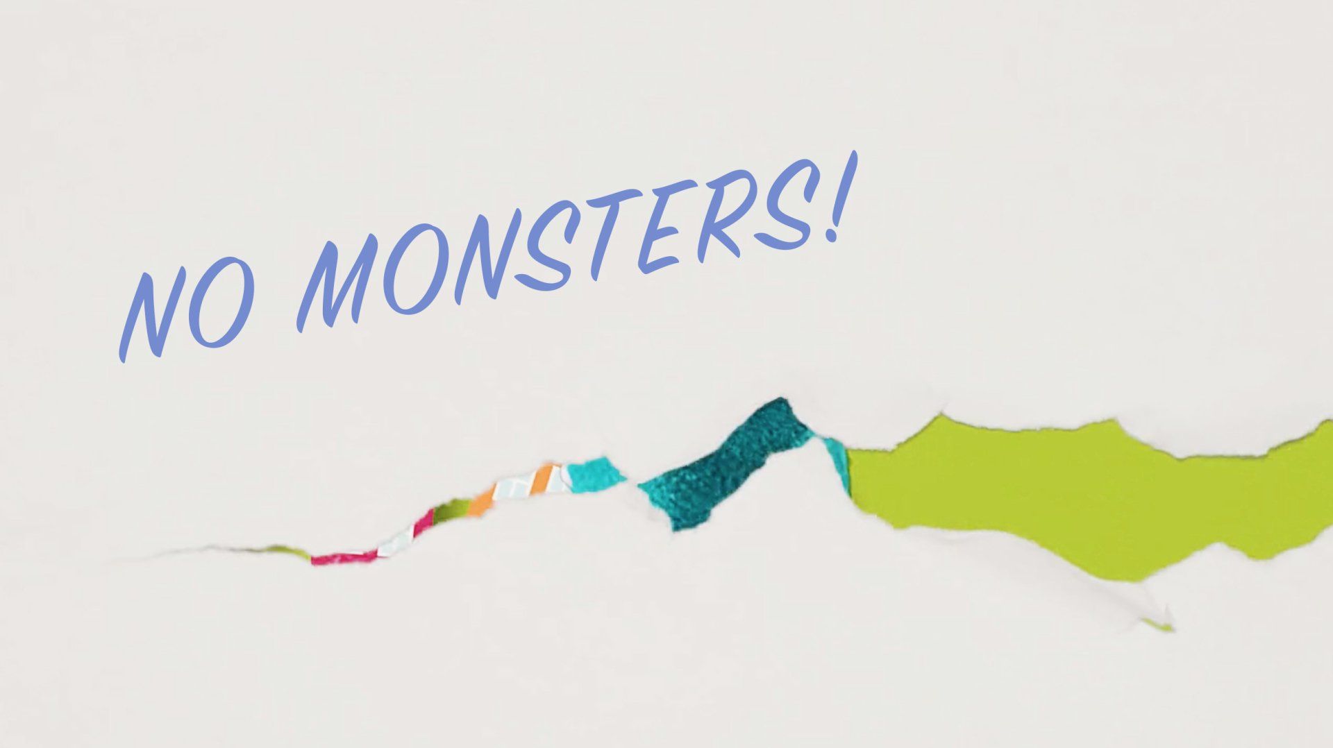 Paper tear, white, green, blue, no monsters
