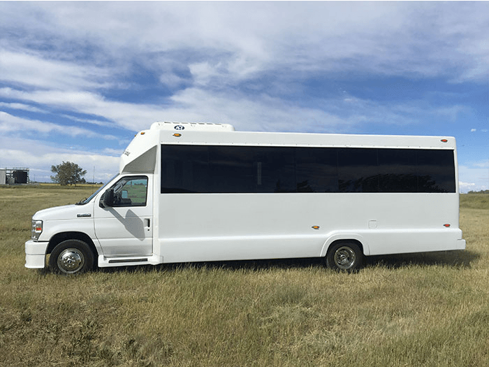 white Limo To Go party bus 20 passenger