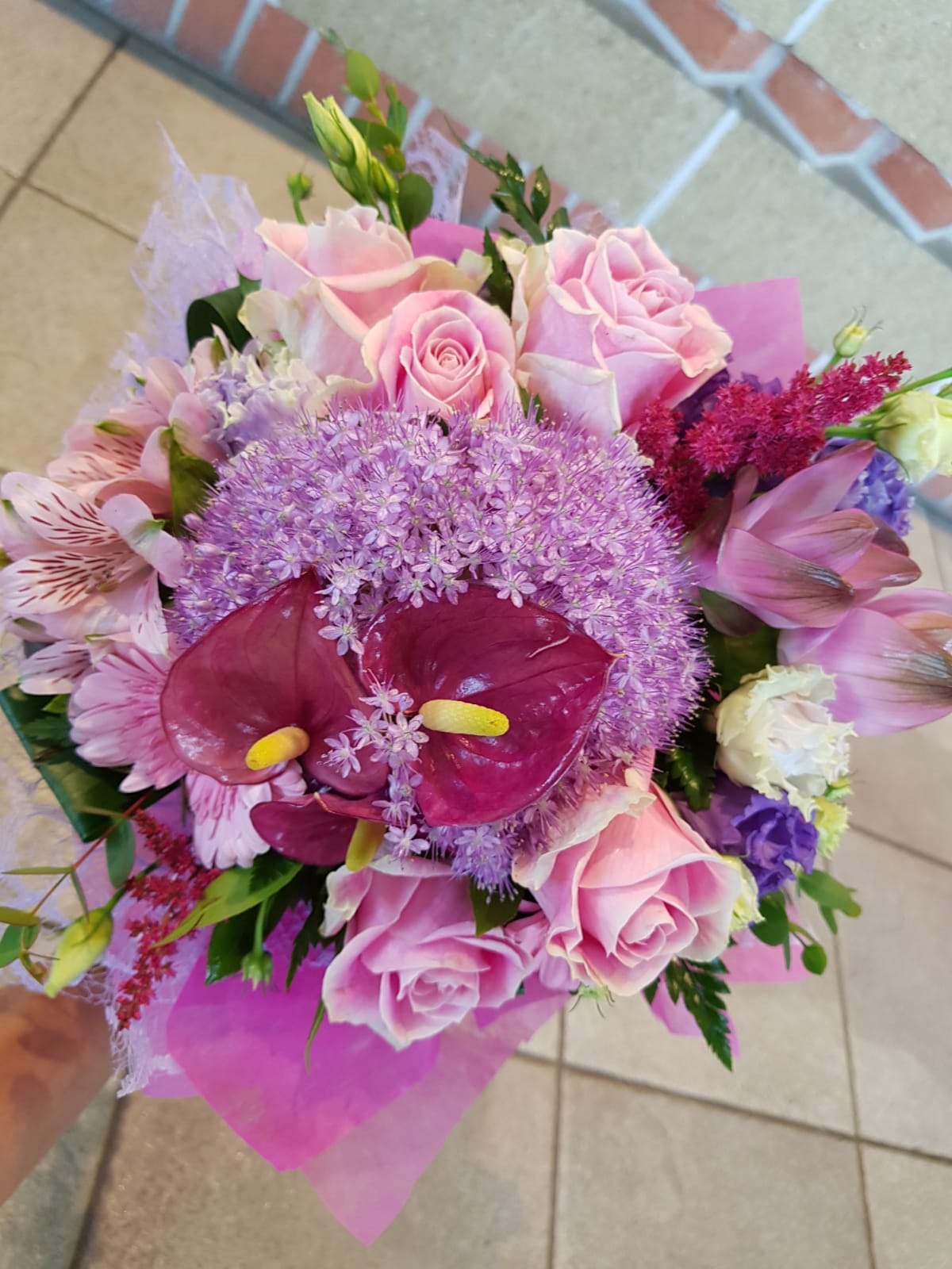 mazzo di fiori rosa