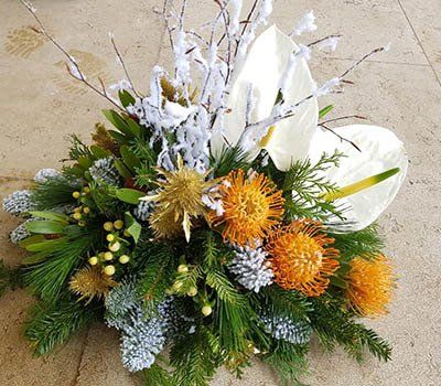 composizione floreale per Natale