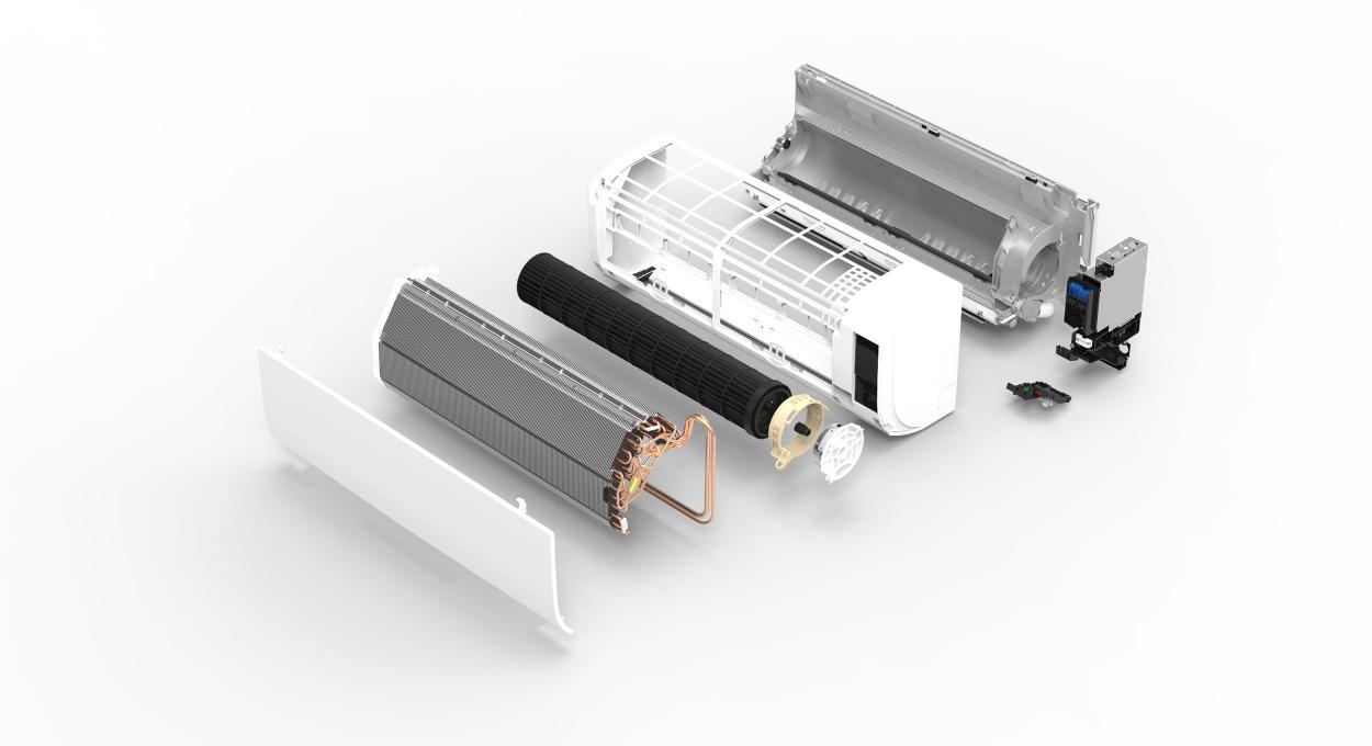 Exploded view of air conditioner