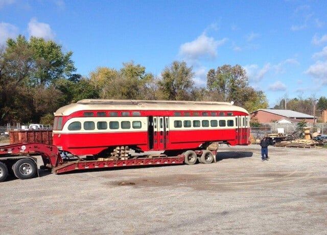 Red Trolley Car - Constructions in New Castle, PA
