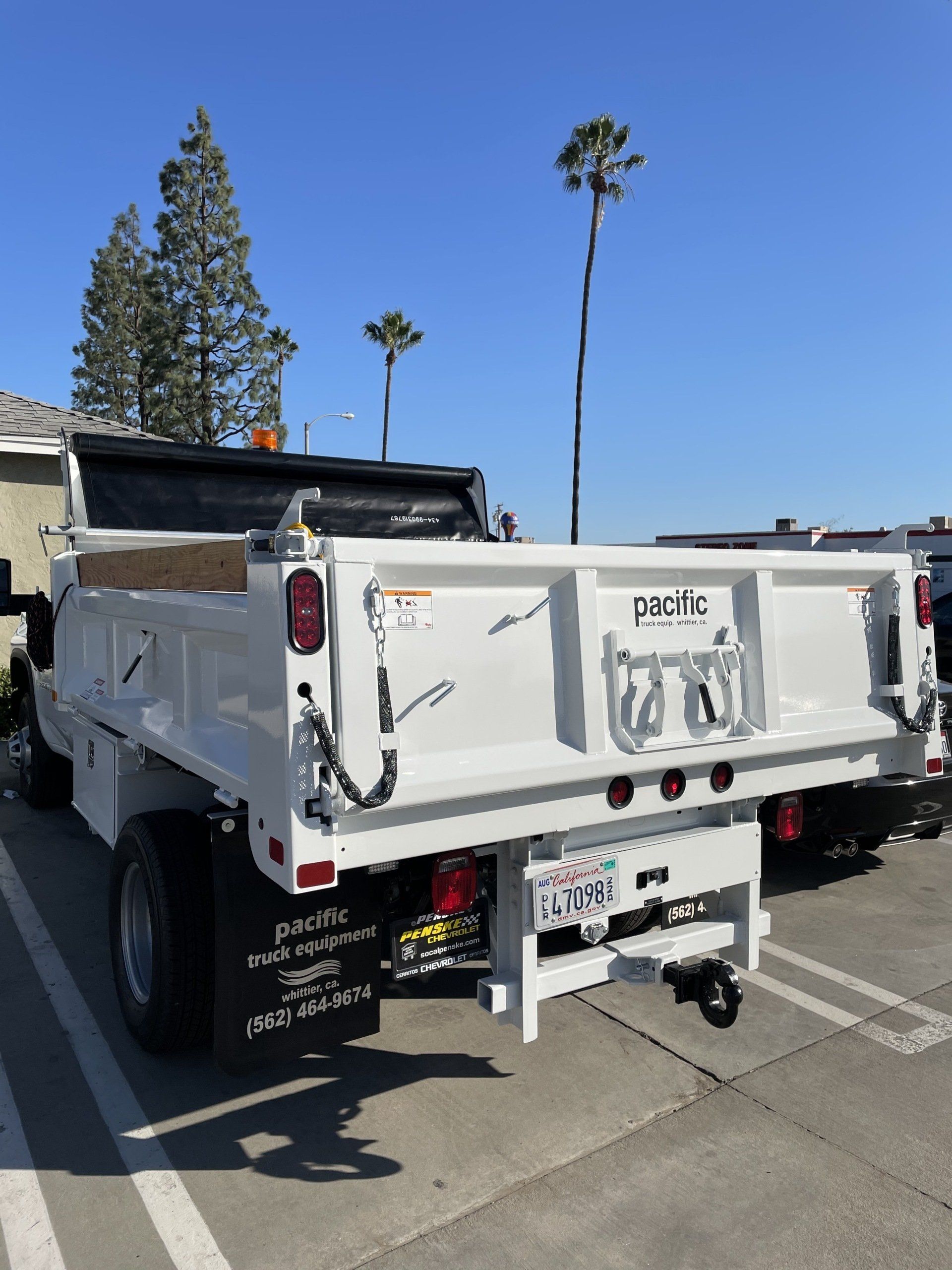 White dump truck with