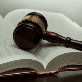 gavel and book