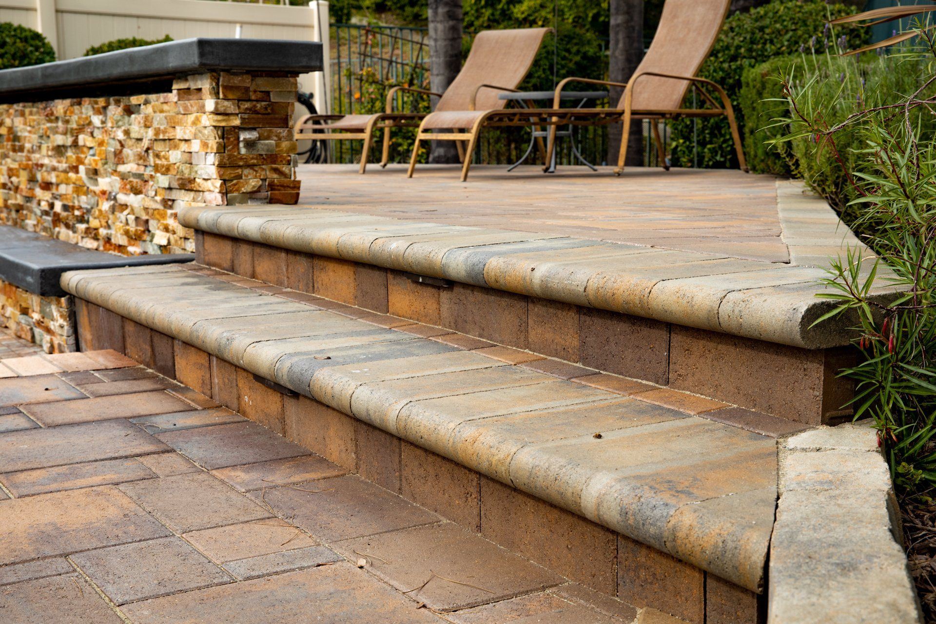 river rock outscape steps & walls