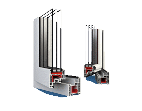 serramento in PVC con telaio ribassato