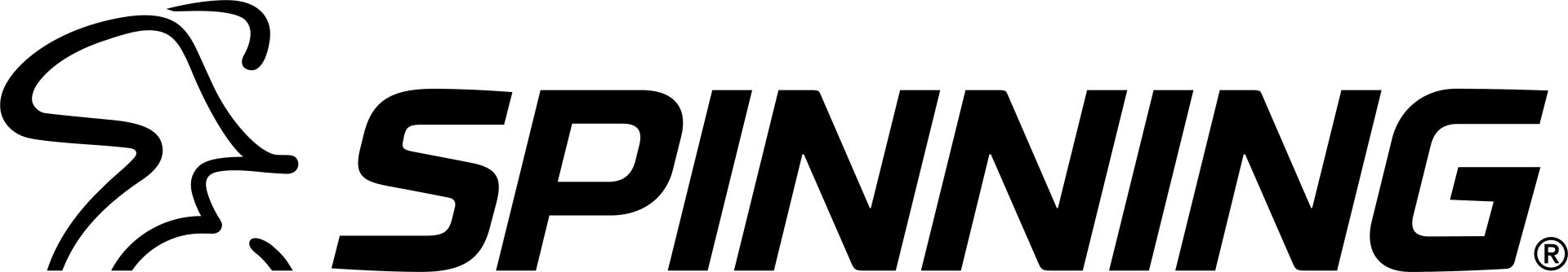 Een zwart-wit logo voor spinnen met een silhouet van een persoon
